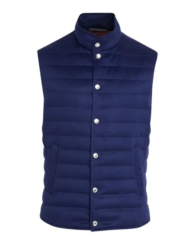 Men 's Cashmere Padded Down Snap-Front Vest