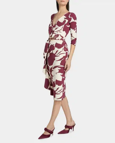 Chiara Boni La Petite Robe Ayaan Floral-Print Ruffle Midi Sheath Dress | Thumbnail 7