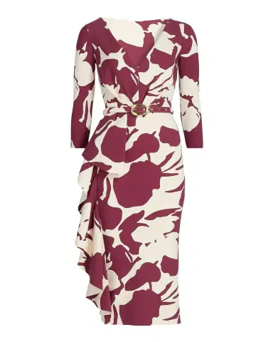 Chiara Boni La Petite Robe Ayaan Floral-Print Ruffle Midi Sheath Dress | Thumbnail 1