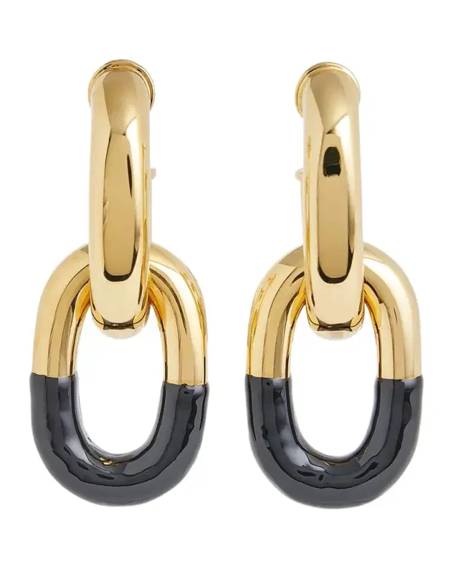 Enamel-Tipped XL Link Earrings