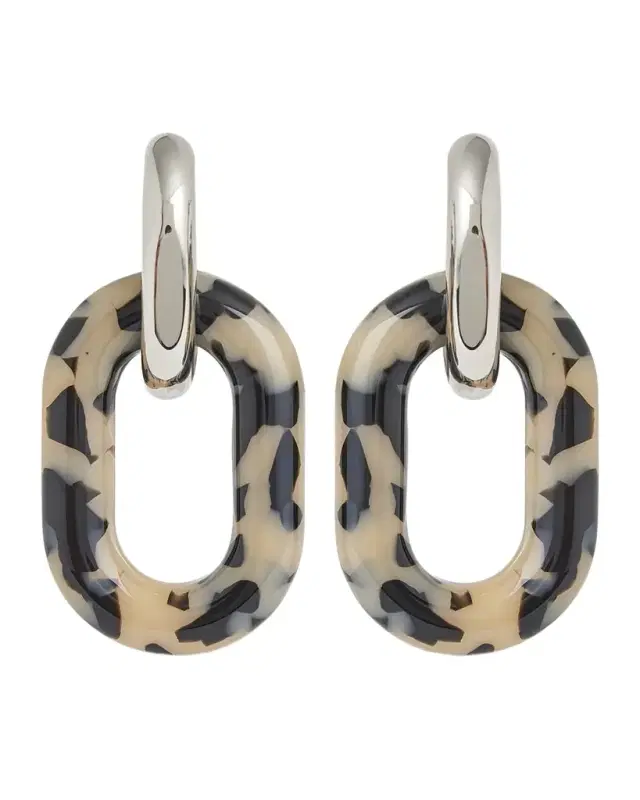 Tortoiseshell Resin XL Link Drop Earrings