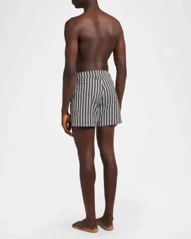 Tom Ford Men's Geometric-Print Nylon Swim Trunks | Thumbnail 3 Tom Ford Men's Geometric-Print Nylon Swim Trunks | Thumbnail 3