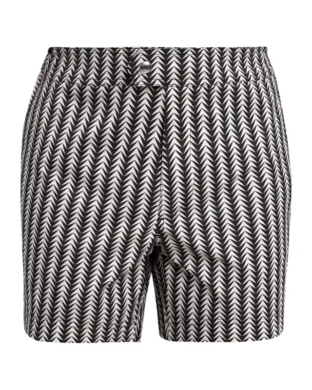 TOM FORD Men 's Geometric-Print Nylon Swim Trunks
