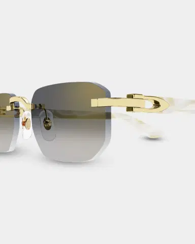 Cartier Men 's CT0622S-004 Metal and Acetate Rectangle Sunglasses | Thumbnail 2