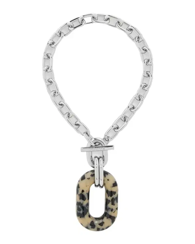 XL Link Tortoise Resin Drop Necklace