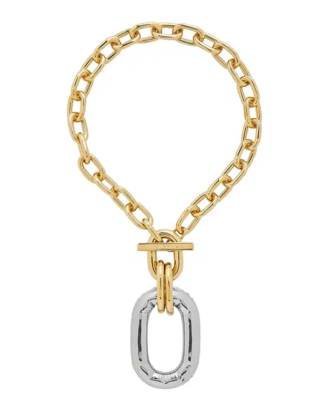 Two-Tone Chain Link Pendant Necklace