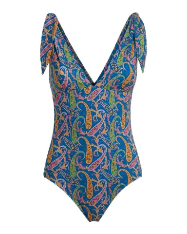 Etro Paisley Tie-Shoulder One-Piece Swimsuit | Thumbnail 1 Etro Paisley Tie-Shoulder One-Piece Swimsuit | Thumbnail 1