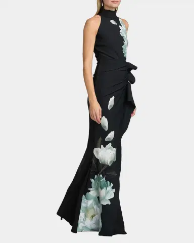 Chiara Boni La Petite Robe Gudrum Floral-Print Jersey Mermaid Gown | Thumbnail 7