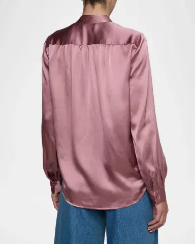 L'Agence Bianca Silk Charmeuse Button-Down Blouse | Thumbnail 2