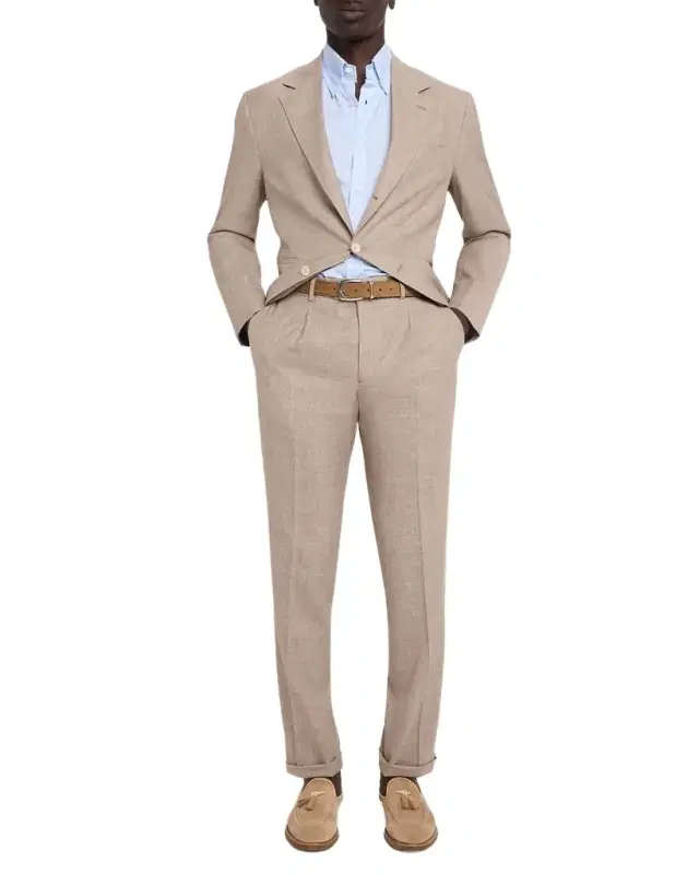 en 's Button-Collar Stripe Cotton Sport Shirt