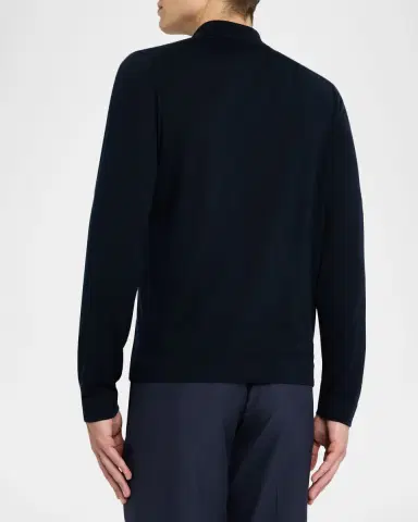 Vince Men's Cashmere Knit Ribbed-Trim Cardigan | Thumbnail 5