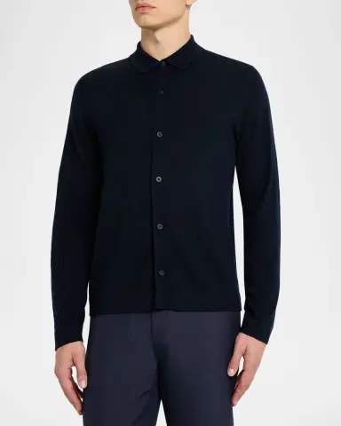 Vince Men's Cashmere Knit Ribbed-Trim Cardigan | Thumbnail 6