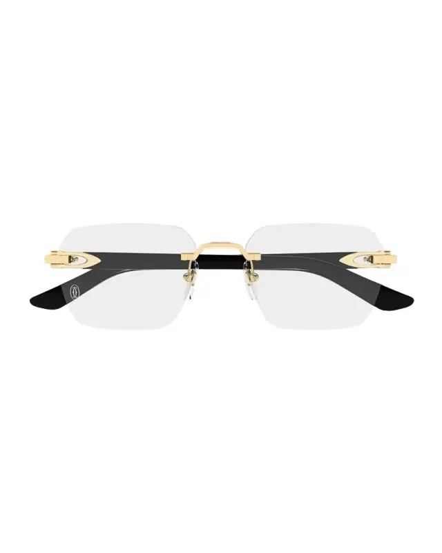 Cartier Men 's Metal & Acetate Rimless Optical Glasses