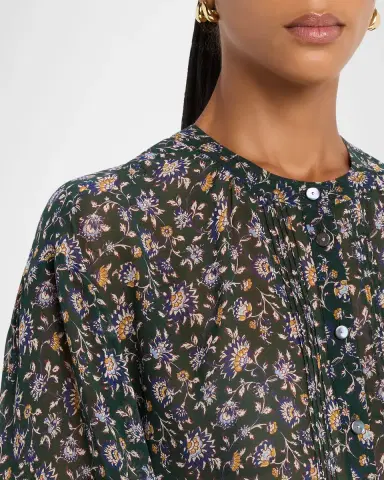 Veronica Beard Lollie Long-Sleeve Silk Blouse | Thumbnail 5