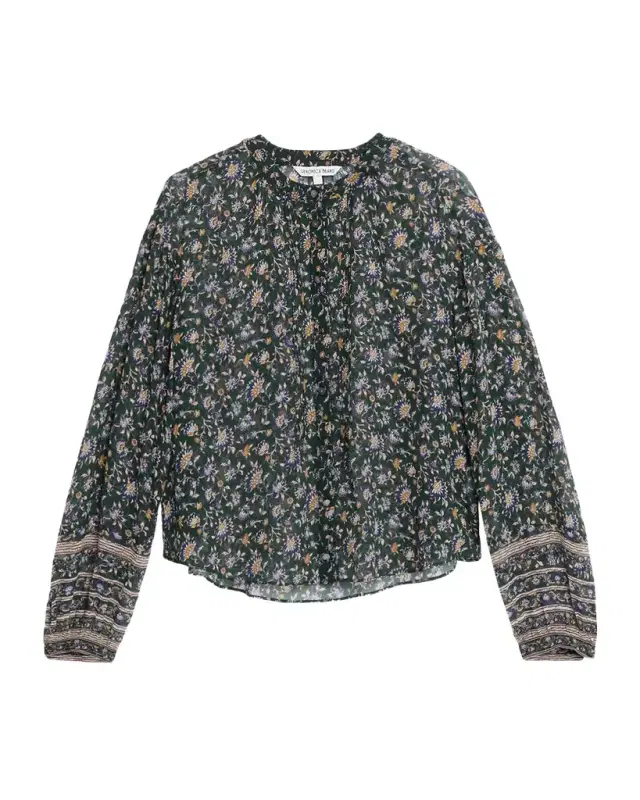 Lollie Long-Sleeve Silk Blouse