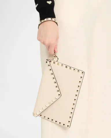 Valentino Garavani Medium Rockstud Grain Leather Pouch Bag | Thumbnail 2