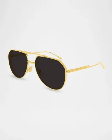 Bottega Veneta Men's BV1465S-001 Double-Bridge Metal Aviator Sunglasses | Thumbnail 2 Bottega Veneta Men's BV1465S-001 Double-Bridge Metal Aviator Sunglasses | Thumbnail 2