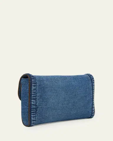 Valentino Garavani DeVain Small Denim VLogo Shoulder Bag | Thumbnail 2 Valentino Garavani DeVain Small Denim VLogo Shoulder Bag | Thumbnail 2