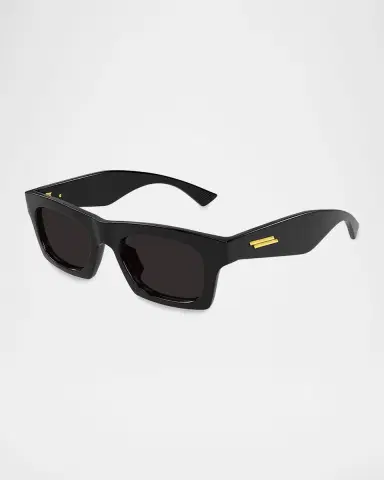 Bottega Veneta Men's BV1457S-001 Acetate Rectangle Sunglasses | Thumbnail 2