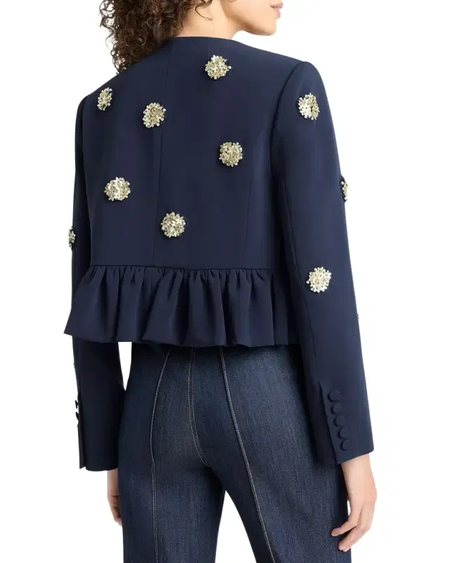 Zellie Flower Dots Crepe Jacket