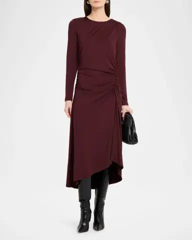Veronica Beard Theodora Ruched Midi Dress | Thumbnail 2