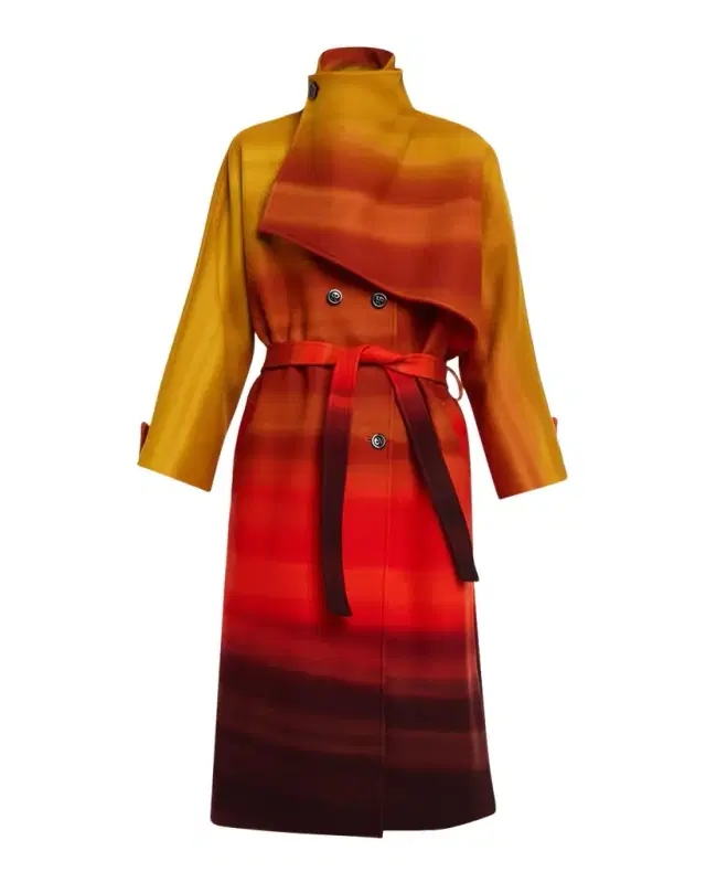 California Sunset New Wave Double-Breasted Coat