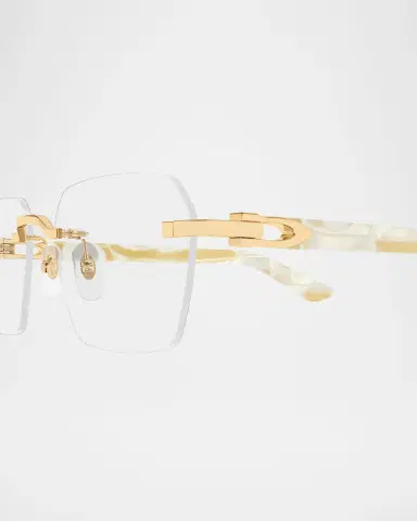 Cartier Men 's CT0623O-004 Metal and Acetate Rectangle Eyeglasses | Thumbnail 2