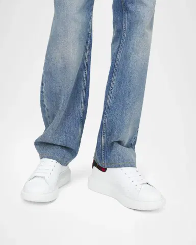 Alexander McQueen Men's Oversized Leather Low-Top Sneakers | Thumbnail 2 Alexander McQueen Men's Oversized Leather Low-Top Sneakers | Thumbnail 2