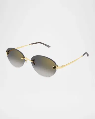 Cartier 54mm Metal Oval Sunglasses | Thumbnail 2 Cartier 54mm Metal Oval Sunglasses | Thumbnail 2