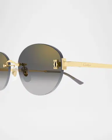 Cartier 54mm Metal Oval Sunglasses | Thumbnail 3 Cartier 54mm Metal Oval Sunglasses | Thumbnail 3