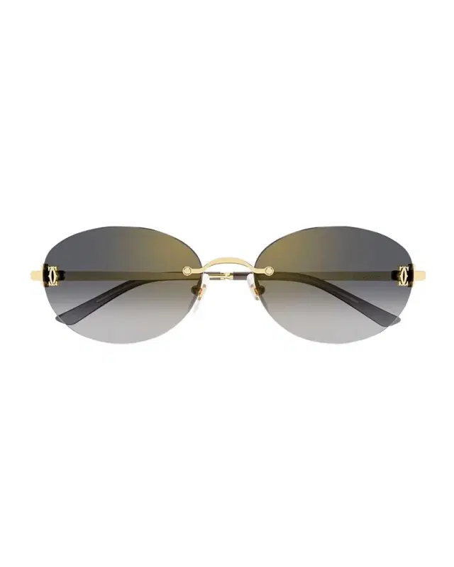 Cartier 54mm Metal Oval Sunglasses