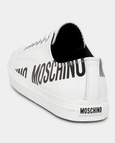 MOSCHINO Men's Logo-Printed Leather Low-Top Sneakers | Thumbnail 2