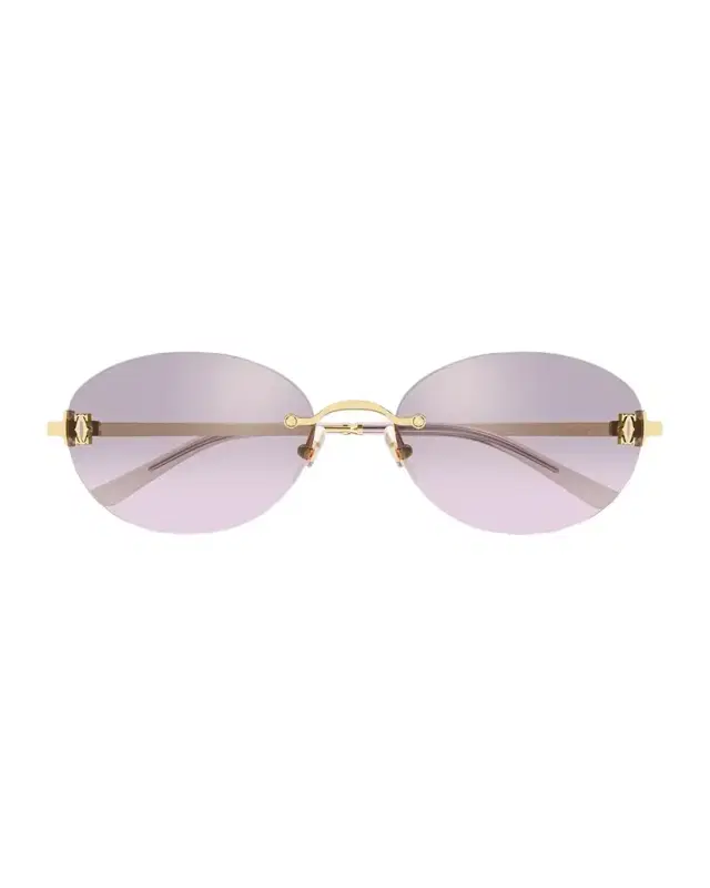 Cartier 54mm Metal Oval Sunglasses