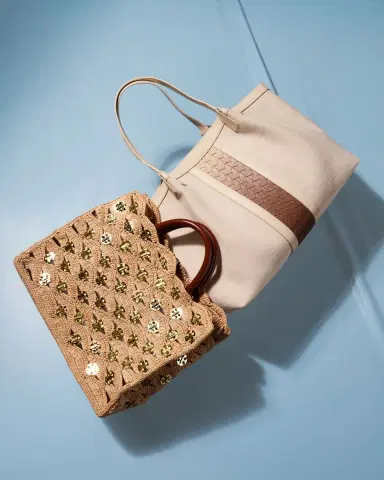 Rabanne Sac a Main Disc-Link Raffia Tote Bag | Thumbnail 4