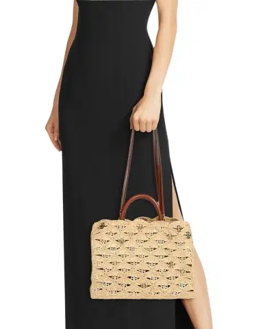 Rabanne Sac a Main Disc-Link Raffia Tote Bag | Thumbnail 1