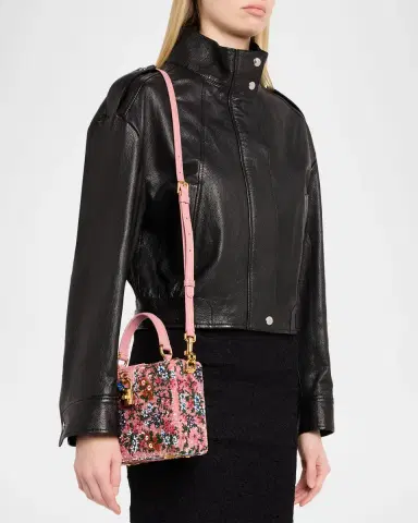 Dolce & Gabbana Box Floral Beaded Padlock Top-Handle Bag | Thumbnail 2 Dolce & Gabbana Box Floral Beaded Padlock Top-Handle Bag | Thumbnail 2