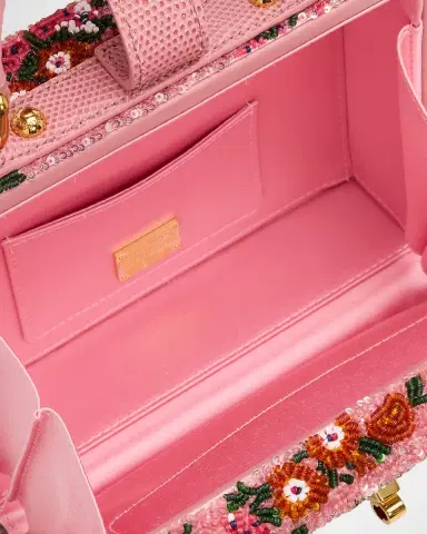 Dolce & Gabbana Box Floral Beaded Padlock Top-Handle Bag | Thumbnail 4 Dolce & Gabbana Box Floral Beaded Padlock Top-Handle Bag | Thumbnail 4