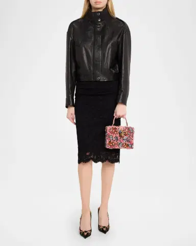 Dolce & Gabbana Box Floral Beaded Padlock Top-Handle Bag | Thumbnail 5 Dolce & Gabbana Box Floral Beaded Padlock Top-Handle Bag | Thumbnail 5