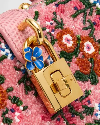 Dolce & Gabbana Box Floral Beaded Padlock Top-Handle Bag | Thumbnail 6 Dolce & Gabbana Box Floral Beaded Padlock Top-Handle Bag | Thumbnail 6