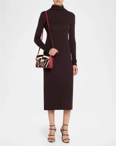 Valentino Garavani Small Rockstud Zebra-Print Calf Hair Clutch Bag | Thumbnail 5