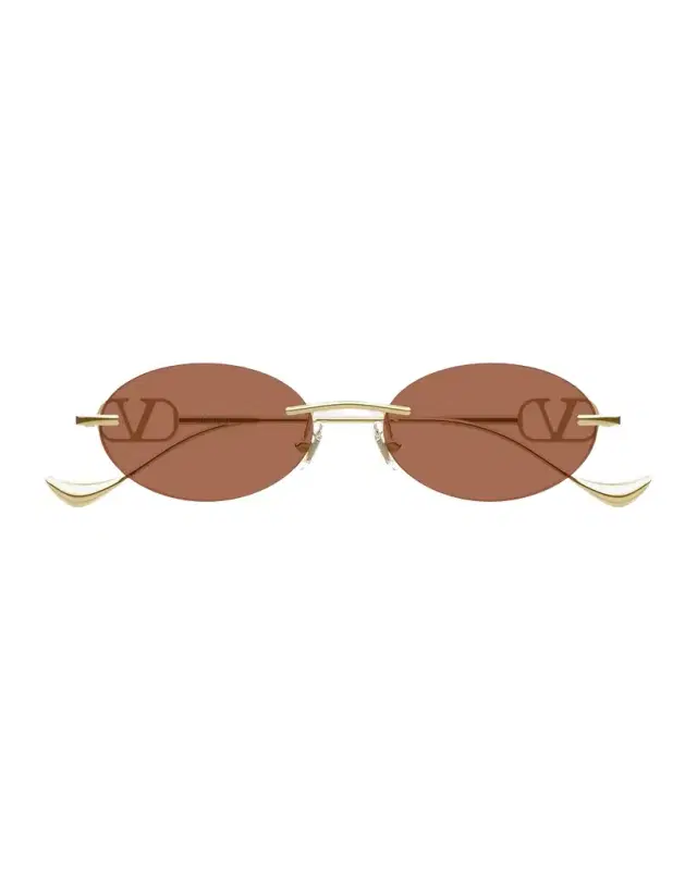 Valentino Garavani VLogo 53mm Metal Oval Sunglasses