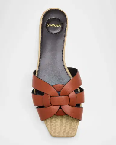 Saint Laurent Tribute Woven Leather Flat Sandals | Thumbnail 4 Saint Laurent Tribute Woven Leather Flat Sandals | Thumbnail 4