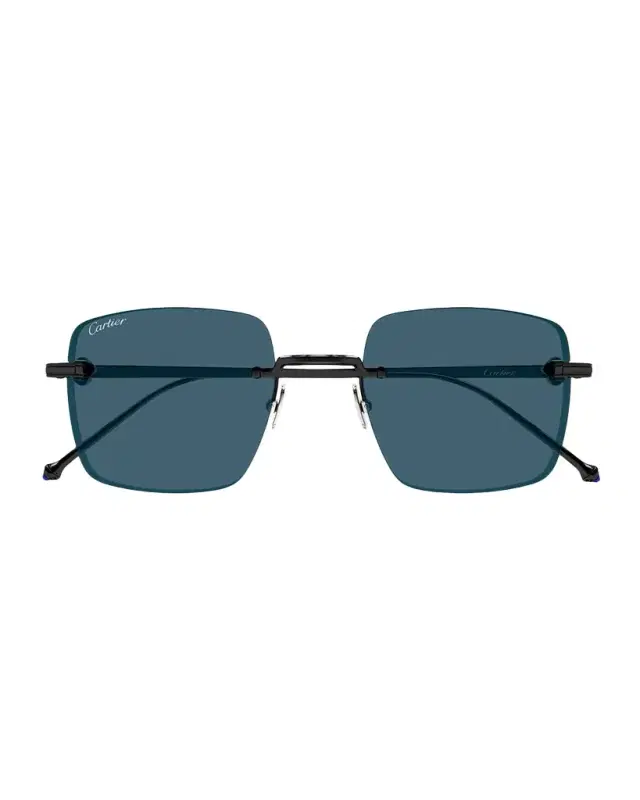 Cartier Men 's CT0403S-004 Titanium Rectangle Sunglasses