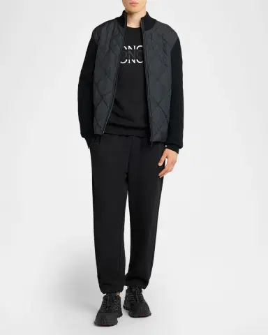 Moncler Men 's Quilted Knit Hybrid Full-Zip Cardigan | Thumbnail 2 Moncler Men 's Quilted Knit Hybrid Full-Zip Cardigan | Thumbnail 2