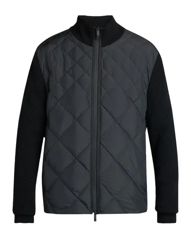 Moncler Men 's Quilted Knit Hybrid Full-Zip Cardigan