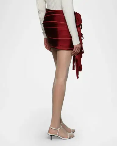 Et Ochs Reed Bow-Embellished Satin Chiffon Mini Skirt | Thumbnail 6