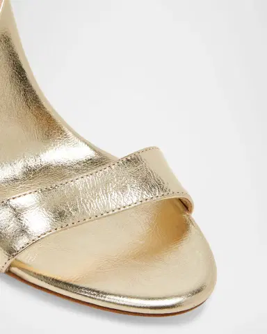 Loeffler Randall Malia Metallic Leather Block-Heel Sandals | Thumbnail 1