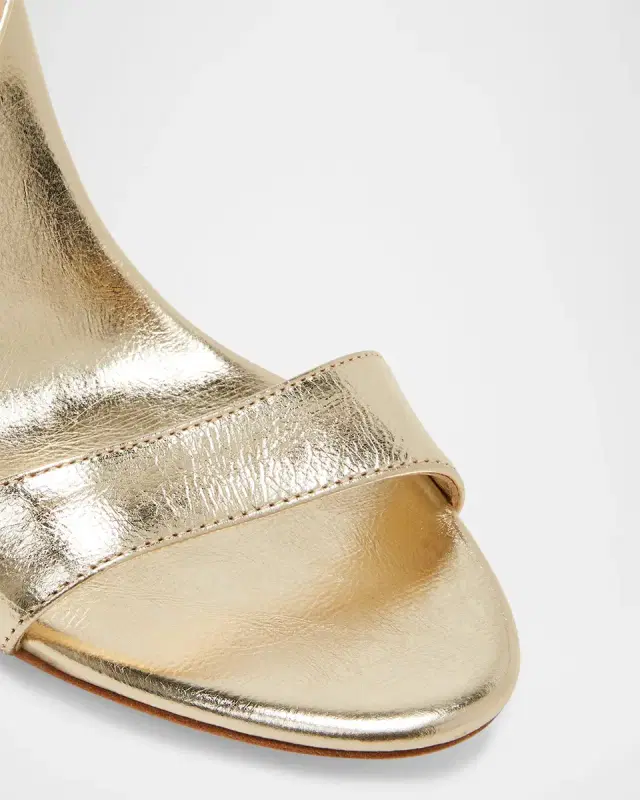 Malia Metallic Leather Block-Heel Sandals