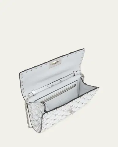 Valentino Garavani Quilted Metallic Leather Rockstud & Rhinestone Shoulder Bag | Thumbnail 4 Valentino Garavani Quilted Metallic Leather Rockstud & Rhinestone Shoulder Bag | Thumbnail 4