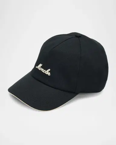 Moncler Men's Five-Panel Cotton Embroidered Logo Baseball Cap | Thumbnail 3